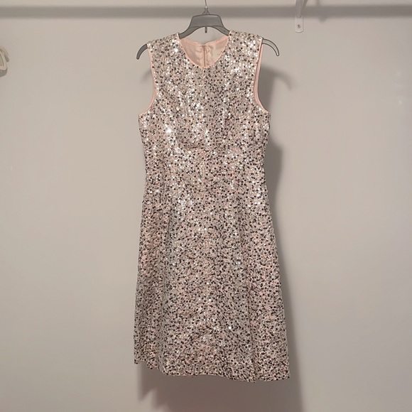 NWT Kate Spade Blush Pink Sequin Fit & Flare Dress - Picture 4 of 9